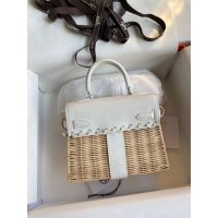 wicker-braided Hermes mini kelly picnic handbag SHW full handmade boutique package