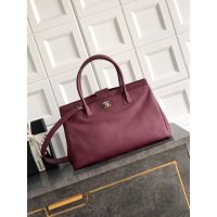 Chanel black Preppy Coco Shopping Tote Bag in caviar calfskin