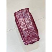 Chanel Small drawstring bucket Hobo Bag in Burgundy waxed Calfskin