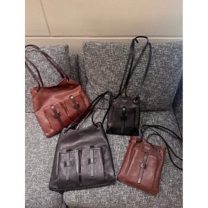 Burgundy Prada Small Tote bag with cargo pocket