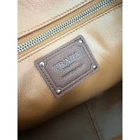 burgundy Prada Bowling Tote Bag in Grainy Calfskin
