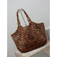 wooden-bead YSL resort beach tote/shoulder underarm hobo bag - 图片 8