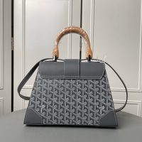 Goyard saigon structured handbag ccrossbody flap messenger bag Cambridge kelly bag wooden handle - 图片 6