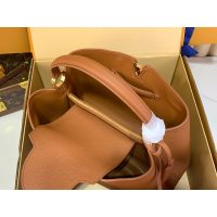 Louis Vuitton LV Capucines MM Top Handle handbag in orange calfskin