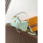 Louis Vuitton Mint Calfskin Side Trunk MM Shoulder Bag Women