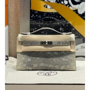 lizard Hermes mini kelly I pochette PHW full handmade boutique inclusion