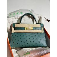 ostrich Hermes mini kelly pochette GHW full handmade boutique inclusion