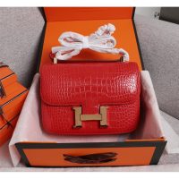 Hermes constance 24 shoulder messenger flap GHW-croco-effect calfksin boutique inclusion
