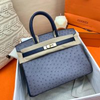 ostrich hermes bicolor Birkin30 handbag GHW full handmade boutique inclusion
