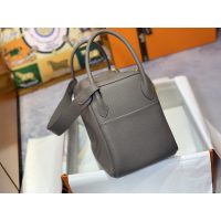 togo Hermes etain lindy 26 shoulder tote bag GHW full handmade boutique inclusion