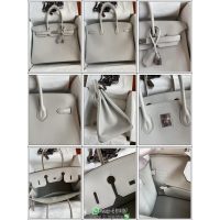 Epsom Hermes Birkin 30 solid top-handle handbag laptop document handbag handmade stitch ready stocks - 图片 7