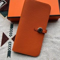 togo Hermes dogon bifold long wallet/passport card holder PHW full handmade/boutique inclusion