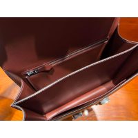 Hermes Burgundy constance 24 shoulder messenger flap with enameled buckle /boutique inclusion