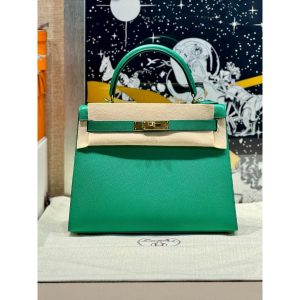 epsom Hermes kelly 25 tiop-handle handbag GHW with special horseshoe stamp full handmade