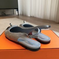 Hermes suede ballet flat slingbacks daily slip-on pump size35-42