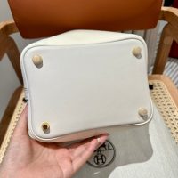 Hermes picotin 18 mini canvas bucket tote-gold brown SHW full handmade