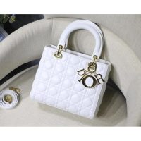 Size24cm Dior classic quilted shopping tote versatile handbag genuine leather crossbody shoulder bag - 图片 3