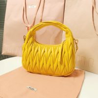 COD Small 缪缪 Miu wander underarm hobo baguette sling crossbody zipper tote authentic quality - 图片 2
