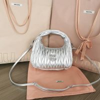 COD Small 缪缪 Miu wander underarm hobo baguette sling crossbody zipper tote authentic quality - 图片 6