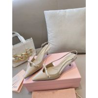 COD 缪缪 Miu pointed heel pump sandal kitten heel slingback in patent leather size35-42 5.5cm height - 图片 3