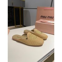 Miumiu flat slide mules casual half drag shoes elegant summer sandal slipper size35-41 - 图片 2