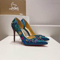 Christian Louboutin pointed heel pump slip-on embroidered heel sandal wedding shoes size35-42 10cm - 图片 2