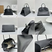 The Row margaux 15 shell belt shopper tote convertible travel carryall handbag in grainy calfskin - 图片 9