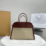 The Row margaux 15 canvas shopper tote weekender travel carryall handbag in smixed material