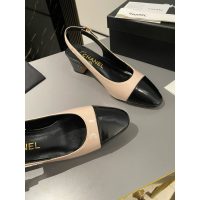 Chanel chunky heel slingback pump size 35-40 4.5CM height