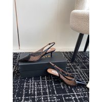 Alaia kitten heel slingback sandal pointed mesh pump slipon influencer nightclub heel size35-41 - 图片 2