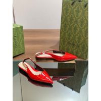 Gucci pointed flat slingback ballet shoes daily flat pump sandal in patent leather size35-40 - 图片 3