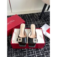 Roger RV crystal-buckle heel sandal mules outdoor slide slipper size35-42 - 图片 5