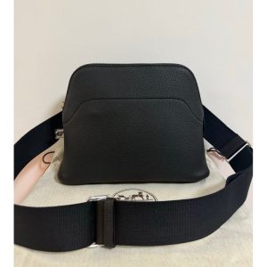 Hermes Bolide Messenger Bag in Etain Togo calfskin SHW full handmade boutique package