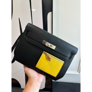 epsom Hermes Kelly depeches 25 Colormatic clutch Pouch full handmade boutique inclusion