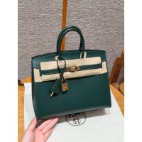 Hermes sellier birkin 25 handbag in box calfskin GHW full handmade