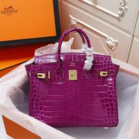 croco-effect Hermes birkin 30 to-handle handbag GHW boutique package