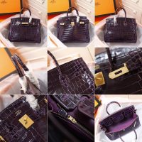 croco-effect Hermes birkin 30 to-handle handbag GHW boutique package