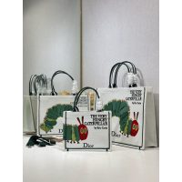three sizes Dior fabric booktote/weekend getaway cabin luggage/travel carryall handbag