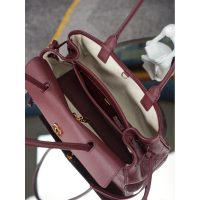 Chanel Preppy Coco Bowling Shoulder Bag-burgundy caviar calfskin