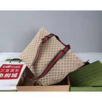 GG canvas Gucci foldable shopper handbag large-capacity coummuter tote double size - 图片 2