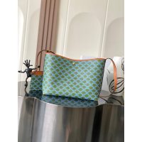 canvas Celine soft shoulder hobo tote commuter worker office bag with removeable zipper pouch