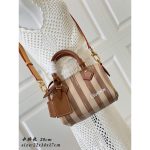 Louis Vuitton LV Speedy P9 Brown Striped Tote in Grainy Calfskin