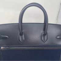 Hermes birkin hac 40 cargo travel luggage -canvas swift leather full handmade/boutique inclusion