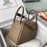 togo Hermes etaupe lindy 26 shoulder tote bag GHW-full handmade/boutique inclusion