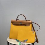 Hermes herbag 31 canvas handbag PHW-full handmade/boutique inclusion