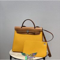 Hermes herbag 31 canvas handbag PHW-full handmade/boutique inclusion