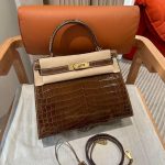 hermes kelly 28 top-handle bag GHW in nile crocodile full handmade/boutique inclusion