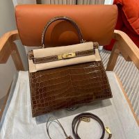 hermes kelly 28 top-handle bag GHW in nile crocodile full handmade/boutique inclusion