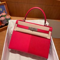 limited edition Hermes Kelly 25 Casaque handbag PHW full handmade boutique package