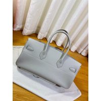 Hermes Shoulder Birkin 42cm tote handbag GHW in denim calfskin full handmade boutique package